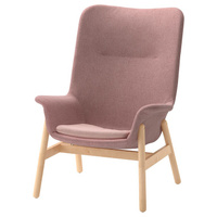ВЕДБО Кресло с высокой спинкой, Гуннаред бледно-розовый VEDBO IKEA