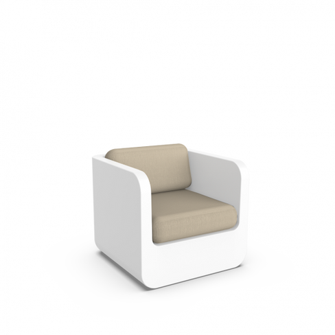 Кресло Grace с подушками белый / аксессуар бежевый