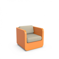 Кресло Grace с подушками оранжевый / аксессуар бежевый