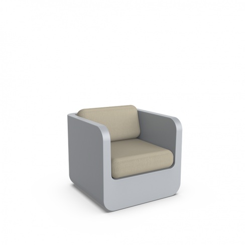 Кресло Grace с подушками серый / аксессуар бежевый