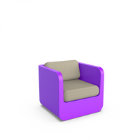 Кресло Grace с подушками сиреневый / аксессуар бежевый