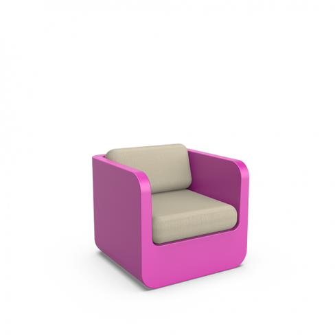 Кресло Grace с подушками фиолетовый / аксессуар бежевый