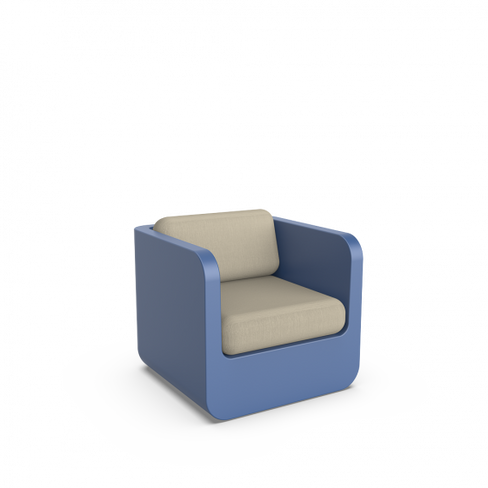 Кресло Grace с подушками синий / аксессуар бежевый