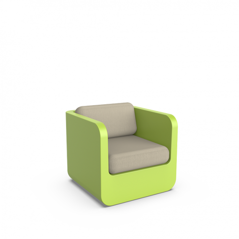 Кресло Grace с подушками зеленый / аксессуар бежевый