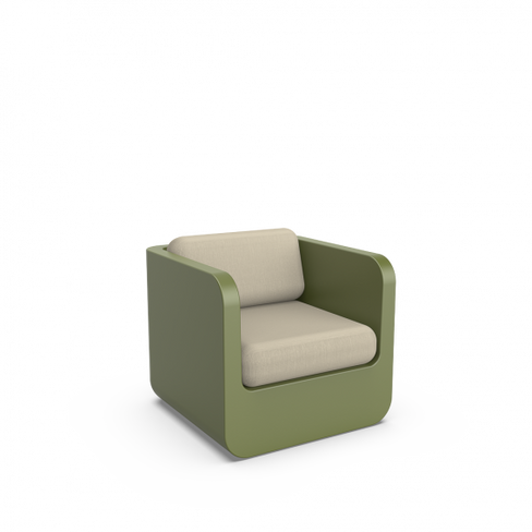 Кресло Grace с подушками темно-зеленый / аксессуар бежевый