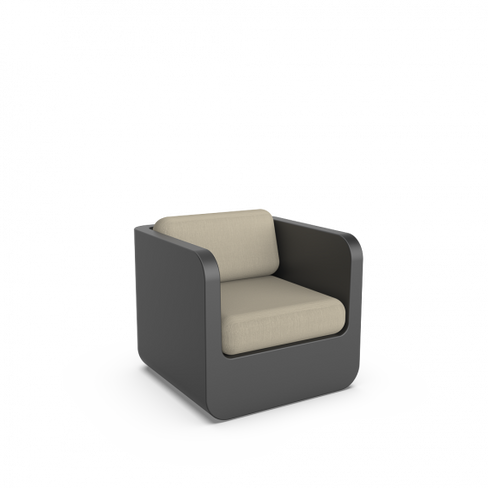 Кресло Grace с подушками черный / аксессуар бежевый