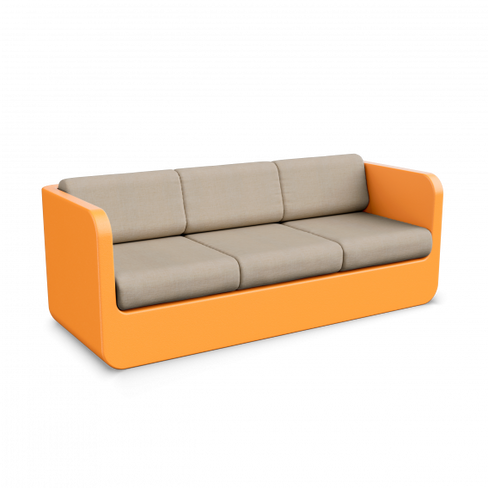 Диван Grace с подушками оранжевый / аксессуар бежевый
