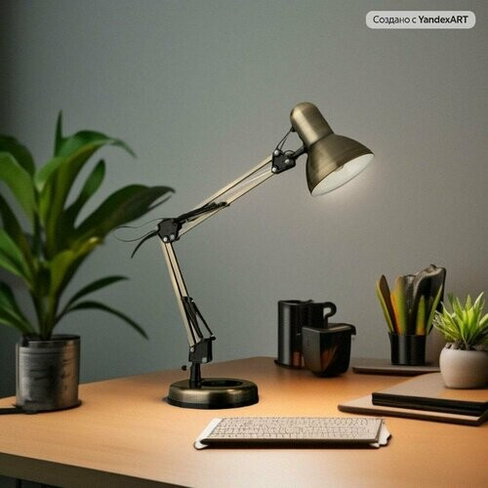 Лампа офисная Arte Lamp Junior A1330LT-1AB, E27, 40 Вт, бронзовый