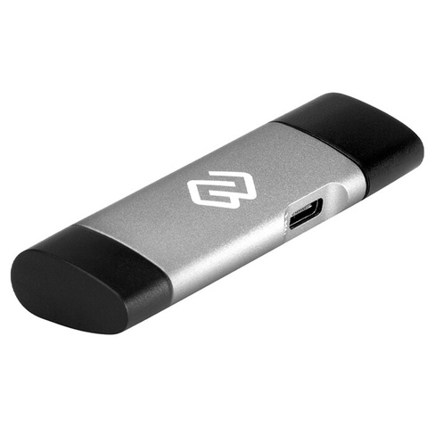 Кард-ридер внешний USB2.0 Type-C Digma CR-СU2520-G, серый