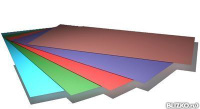 Плоский лист в пленке 0,35 мм, 0,4 мм, 0,45 мм, 0,5 мм, 0,7 мм.