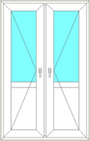 Дверь входная трехкамерная Exprof 58 мм 1300x2100 двухстворчатая поворотная