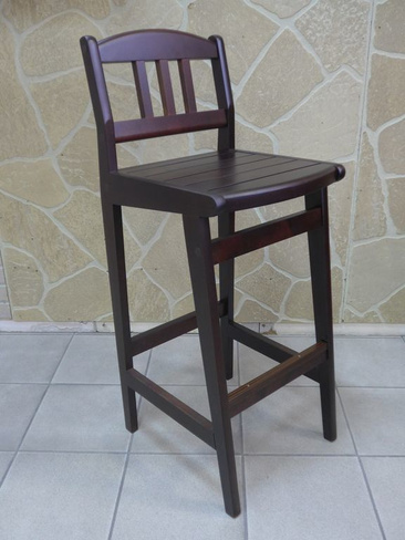 Деревянный жесткий барный стул, цвет "анегри"
