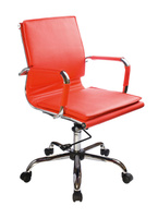 Кресло руководителя CH-993-Low Красный, экокожа