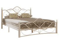 Двуспальная кровать Веста Кремово-белый, металл, 160х200 см