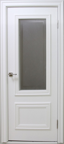 Дверь межкомнатная из МДФ 80 Престиж-1 Эмаль Белая, со стеклом