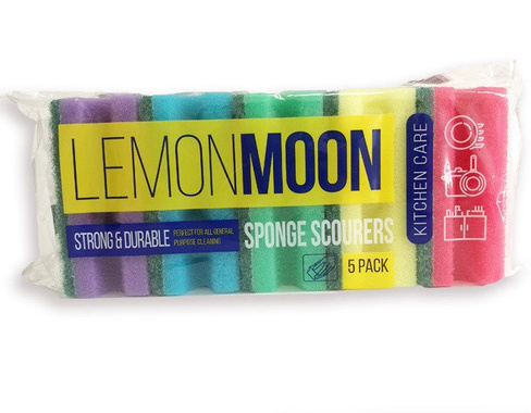 Губки для посуды Lemon Moon 5шт. в упак. Профильные (коробка 72 уп.) 96х64х4