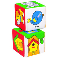 Развивающая игрушка-кубики «Чей домик?» Мякиши