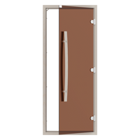 SAWO Дверь 8/19, бронза с порогом, осина, изогнутая ручка, 742-4SGA