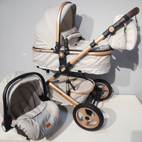 Детская коляска 3 в 1 Luxmom 518 цвет светло-бежевый