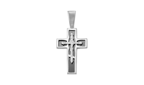 Крест серебряный Delta с фианитами и эмалью