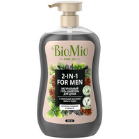 BioMio Натуральный гель-шампунь для душа BioMio 2-IN-1 For Men с эфирными маслами мяты и кедра, 650 мл