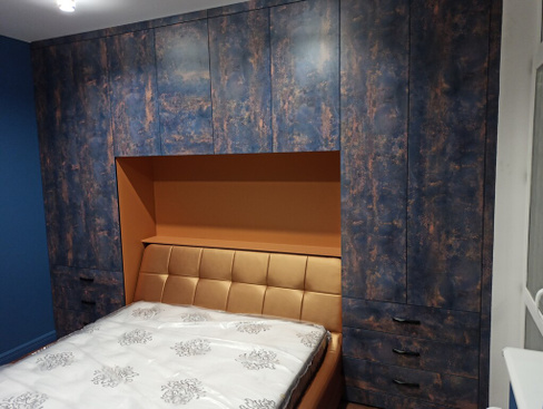 Шкаф для спальни, ЛДСП Эггер, цвет карамель нюд+лдсп ламарти цвет альфа