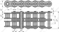 Цепь приводная повышеной прочности и точности, двухрядная 2ТП-63,5