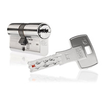 Цилиндр DOM Twinstar ключ-ключ (размер 65x85 мм) - Никель